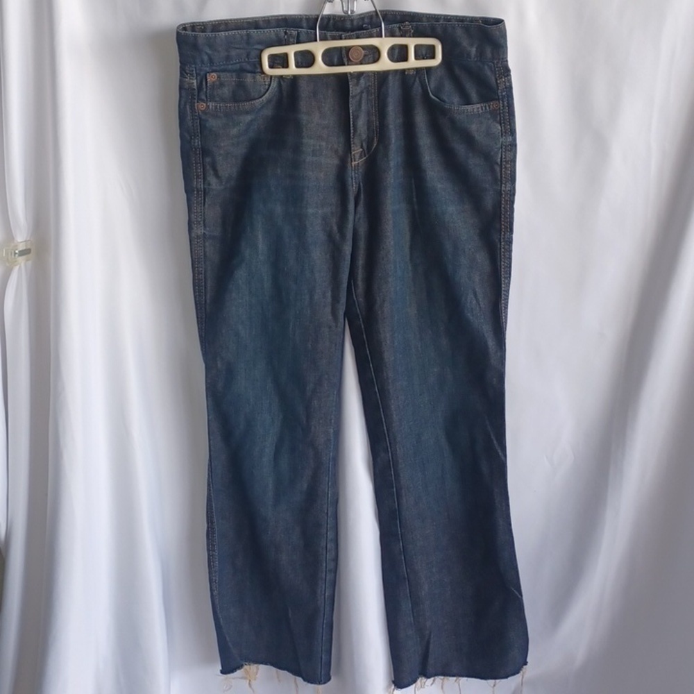 Calvin Klein Lean Boot Jeans, Women's Size 30/10x29" Long, 9" Rise,  Raw Hem